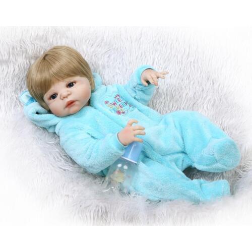 22'' Russian Silicone Reborn Baby Girl Full Body Vinyl Dolls 55cm Touch Real born Dolls Lifelike Hair New kids Playmates for boy