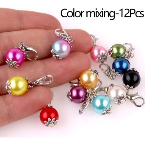 12pcs Zinc Alloy Knitting Stitch Markers Crochet Stitch Lock Knit Needlework Accessories Knitting Locking Stitch Marker 27*10mm