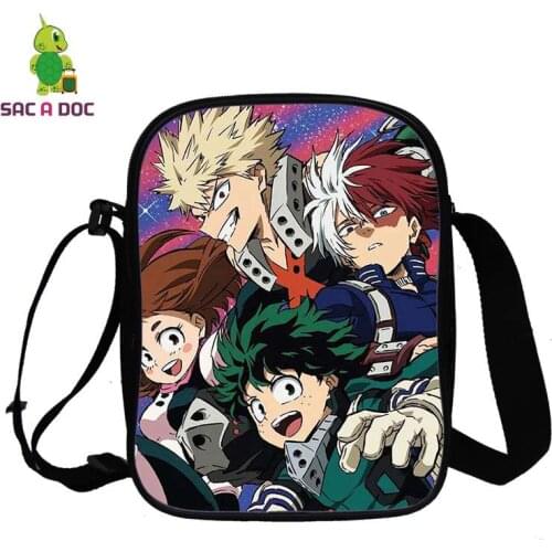 2021 Fashion Messenger Bag Boku No Hero Academia Tote 3d Printing Anime Crossbody Bags Ladies Cartoon Phone Handbag Shopping Bag
