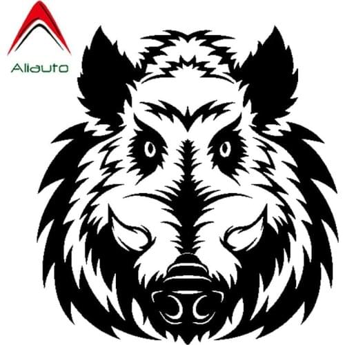 Aliauto Cartoon Car Sticker Ferocious Wild Boar Decorative Waterproof Vinyl Decal for Infiniti Peugeot Kia Rio Opel,19cm*18cm