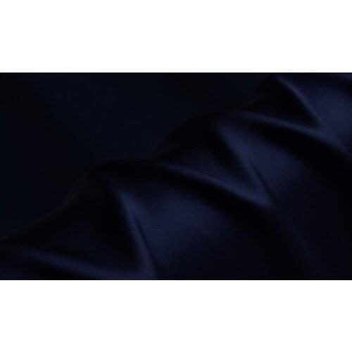 Natural Mulberry Stretch Satin (90% Silk+10% Spandex)16 19m/m Thick 42.5" ( 108cm) 55" (140cm) Width Pure Navy Blue Silk Fabric