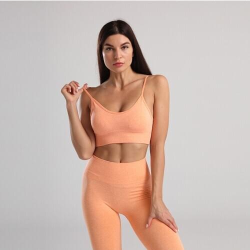 New 2 Pieces Luminous Yoga Sport Set Women Fitness Gym Clothing Seamless Leggings and Sports Bras Sports Suit Female Active Wear