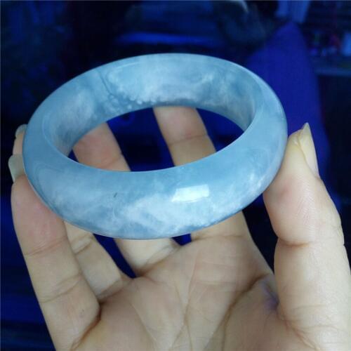 2018 Newly Genuine Natural Gems Stone Bracelet Sky Blue Round Charm Bangle Just One Inner Diameter 55mm AAAA Drop Shipping