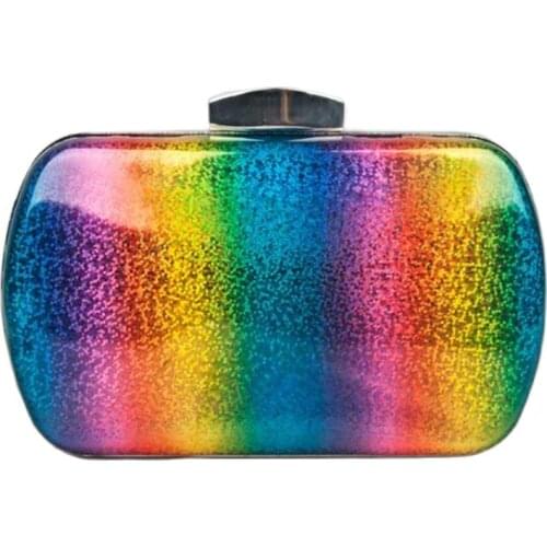 2020 new women colorful evening clutch bags wedding leather purse with chain dinner party shoulder bags drop shipping LXG18