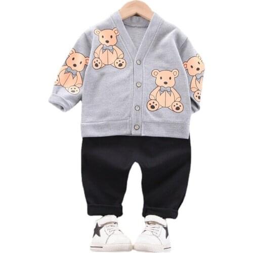 New Children Fashion Clothes Suit Baby Boys Cartoon Jacket T Shirt Pants 3Pcs/sets Spring Autumn Kids Girls Cotton Sportswear