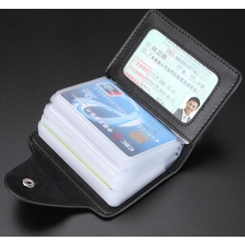 New PU Leather Function 24 Bits Card Case Business Card Holder Men Women Credit Passport Card Bag ID Passport Card Wallet