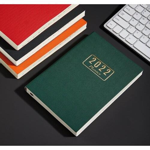 Agenda Organizer Premium Paper Smooth Writing Faux Leather Cover A5 2022 Management English Daily Weekly Planner for Student