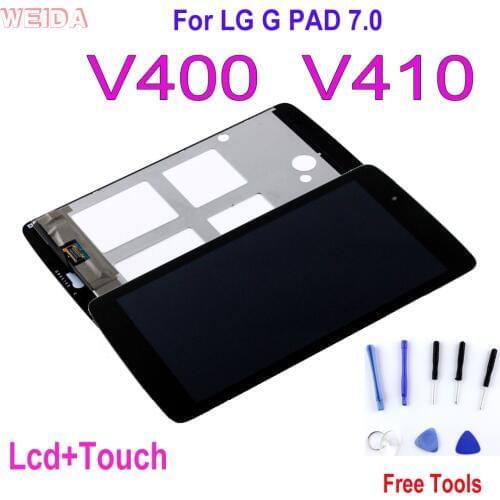 Original 7.0'' LCD For LG G PAD 7.0 V400 V410 LCD Display Touch Screen Digitizer Assembly Replacement LG V400 LCD No Dead Pixel