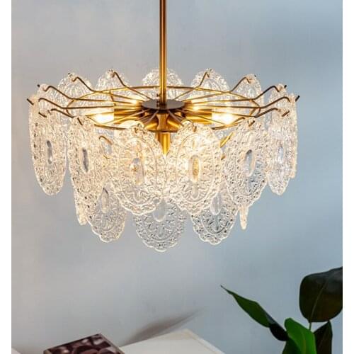 Nordic Style Light Luxurious Originality Restaurant Lamp Bedroom Glass Chandelier Hotel decorative lighting