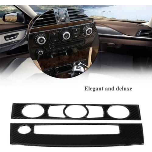 Carbon Fiber Car Interior Air Conditioner Outlet CD Control panel decoration Frame Cover Trim for BMW E60 2004-2007/2008-2010