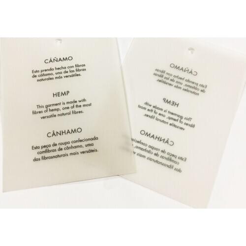 Custom Clear Frosted PVC Price Tag 6x8cm Printed Brand Logo For Clothes