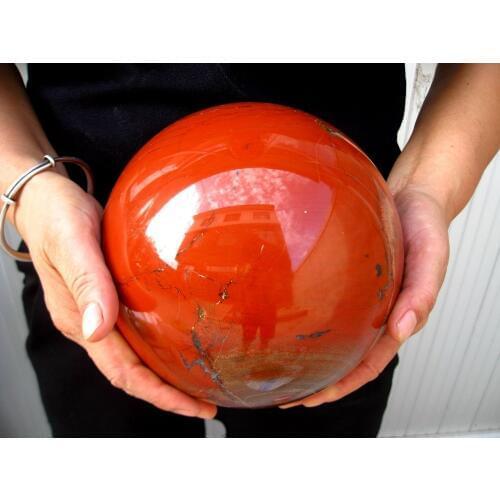 15.2lb NATURAL RED JADE Quartz crystal sphere ball healing