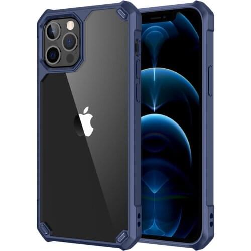 Shockproof Armor Silicone Case For iPhone 12 Pro Max 12 Mini 11 Pro XS Max 7 8 Plus X XR Transparent Acrylic Bumper Back Cover