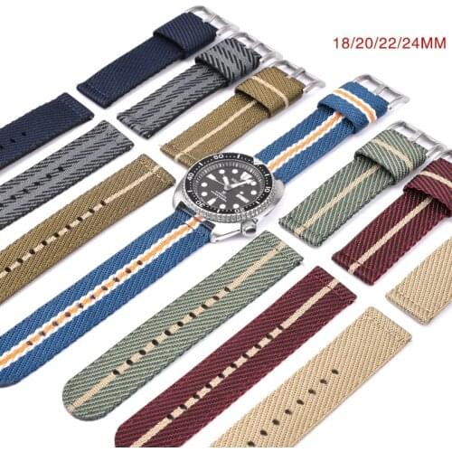 Nylon NATO Strap 18mm 20mm 22mm 24mm Zulu Watchband Stainless Steel Buckle Military Men Replacement Bracelet Watch Accessories