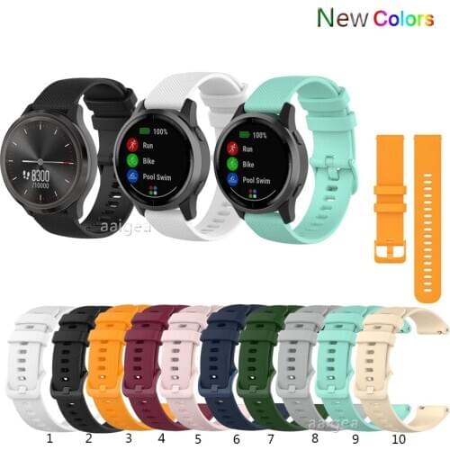 18mm Colorful Soft Silicone Watch Band Strap For Garmin vivoactive 4s vivomove 3s Replacement band for Active S move3S strap