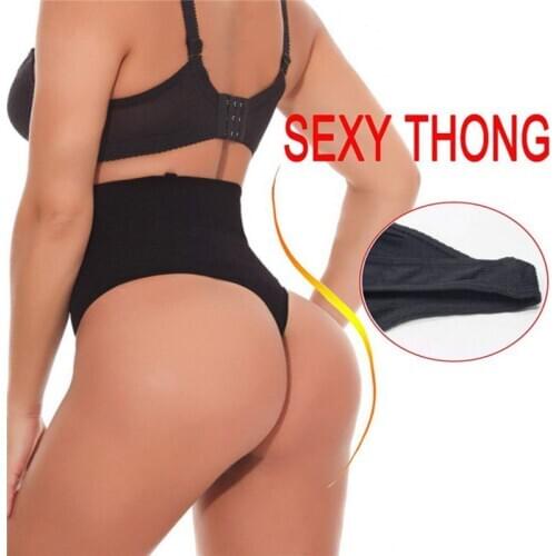 Sexy Thong Panties High Waist G-String Panties Women Female Underwear Butt Lifter Shorts Plus Size Shapewear