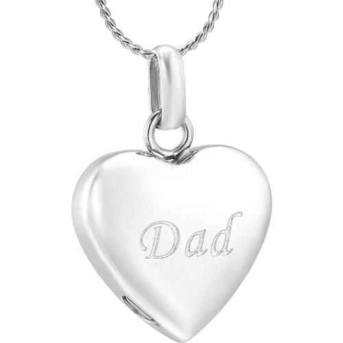 Heart Necklace Memorial Cremation Urn Necklace Locket Pendant Keepsake Bone Ash Jewelry For Dad Forever Pendant