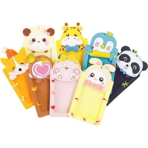 Cute Cartoon Silicone Card ID Holder Credit Card Bus Card Case Key Holder Ring Luggage Tag Trinket