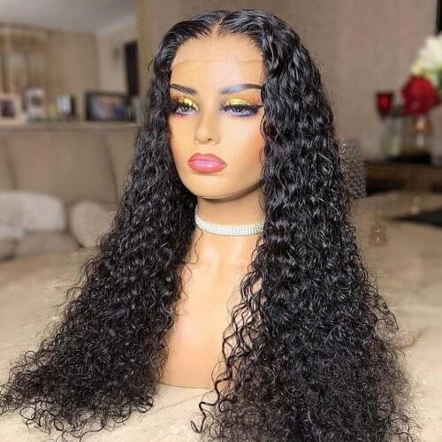 Synthetic Lace Front Yaki Straight Wig Wave Curly Long Lace Wig Fake Synthetic Hair Frontal Lace Fringe Hair Wig For Women