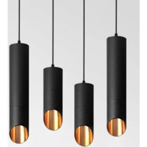 Modern Black LED Vertical Pendant Light Lighting for Restaurant Dining Living Room Bedside Bedroom Kitchen Ceiling Hanging Lamps