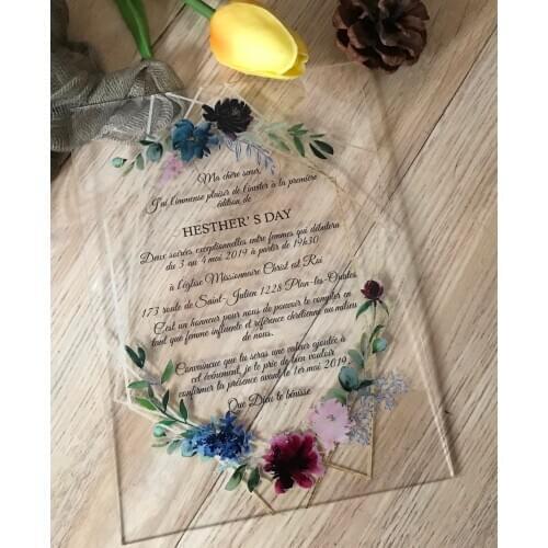 Custom Wedding Acrylic Invitations,10pcs Acrylic Wedding Invitation,Acrylic Menu Cards,Bridal show invitations,Free Designs