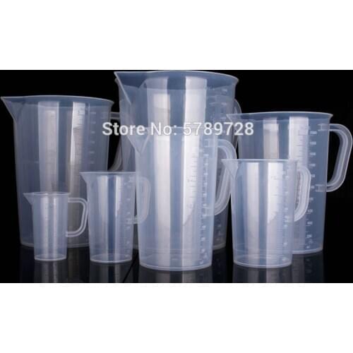 Thickened PP plastic measuring cup with scale, capacity 100/250/500/1000/2000/3000/5000ml Laboratory measuring container