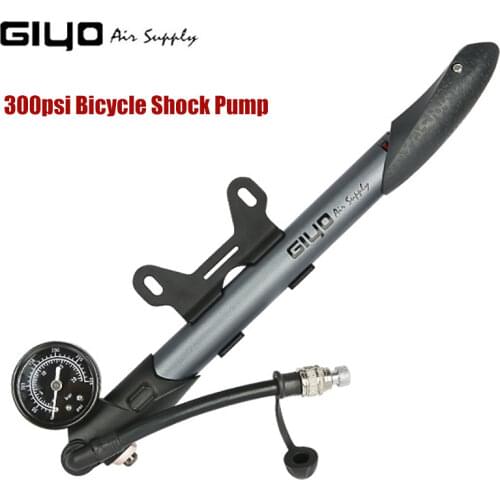 Giyo GS-41P 300psi Bicycle Shock Pump MTB Fork / Rear Suspension Pump High Pressure Air Hand Pump With Gauge Bike Inflator