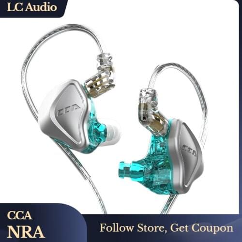 CCA NRA HIFI In Ear Earphone Electrostatic+Dynamic Driver Unit HIFI Headphones Noise Cancelling Wired Headset CCA C12 ZSN PRO