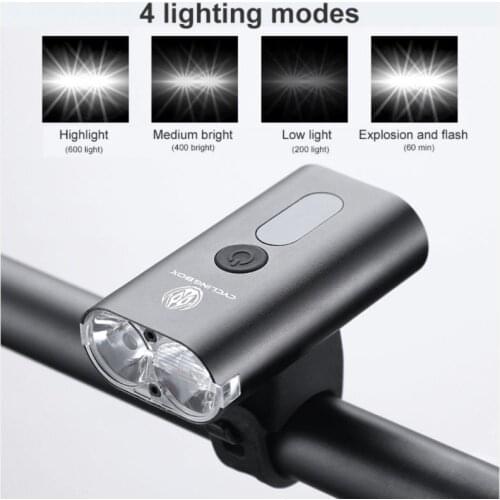 360 Rotatable LED Bicycle Light USB Rechargeable MTB Mountain Road Bike Front Lamp Flashlight Cycling Equipment