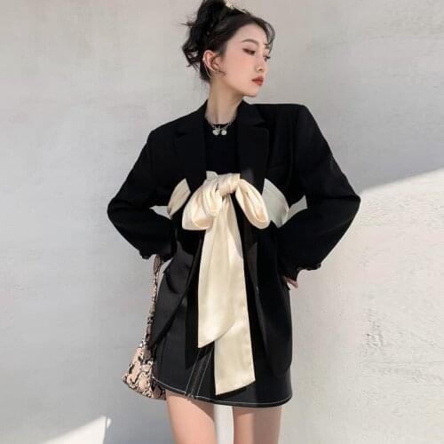 Womens New High Quality Fashion Designer Blazer Jacket Black White