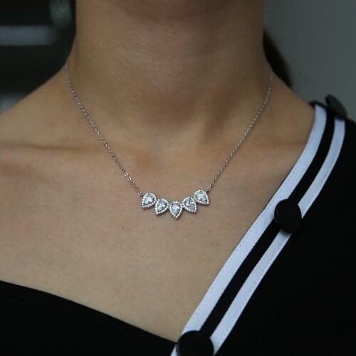 High quality european AAA cubic zirconia pear shape wedding engagement jewelry elegant tear cz necklace for women hot fashions