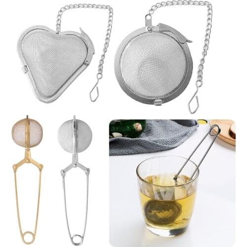 Gold Stainless Steel Tea Infuser Sphere Mesh Tea Strainer Herb Spice Filter Diffuser for Tea Pot Mug Teaware