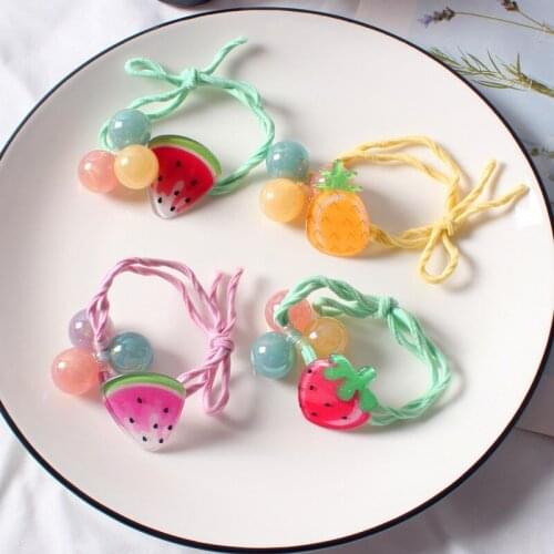 1PCS Cute New Fruit Pineapple Princess Cartoon Headwear Kids Elastic Hair Bands Children Ropes Girls Accessories Baby Headdress