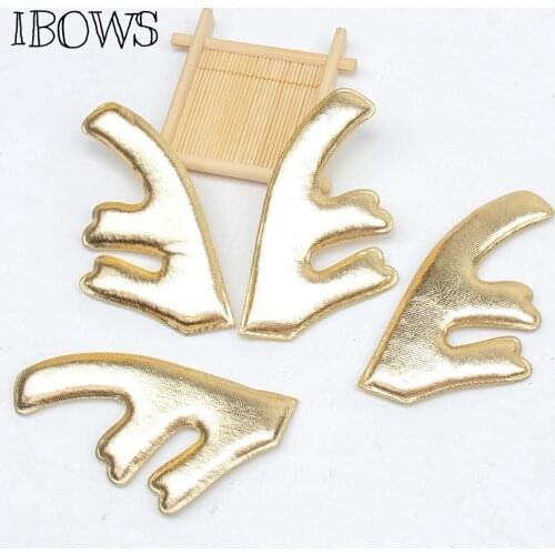 IBOWS 10pcs Antlers Padded Applique Christmas Patches Crafts for DIY Children Headwear Hair clip Accessorie Garment Decoration