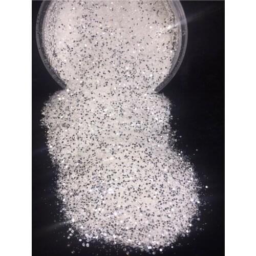 100/200g/500g Silver Diamond Chunky Glitter Mix Chunky Glitter Diamond Dreams white glitter, iridescent white glitter, .015 fine