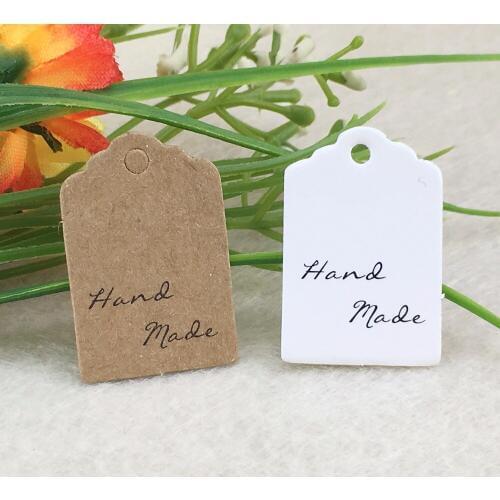 1000pcs hand made Kraft Paper Label Marked Card Wedding Decoration Food Gift Tags 3x2cm mini labels