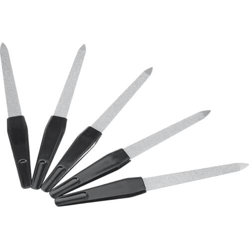 5pcs Metal Double Sided Nail Files Plastic Handle Nail Files DIY Pro Beauty Tools Professional Nail Files Pedicure Manicure Tool