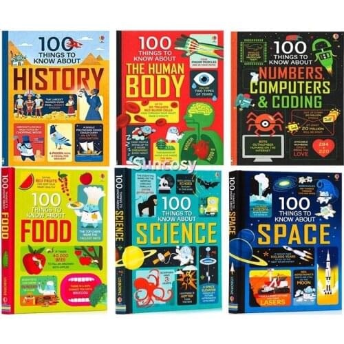 6 Book/set Usborne 100 Things To Know Childrens English Story Book about English Picture Help Child Be Reader Early Education