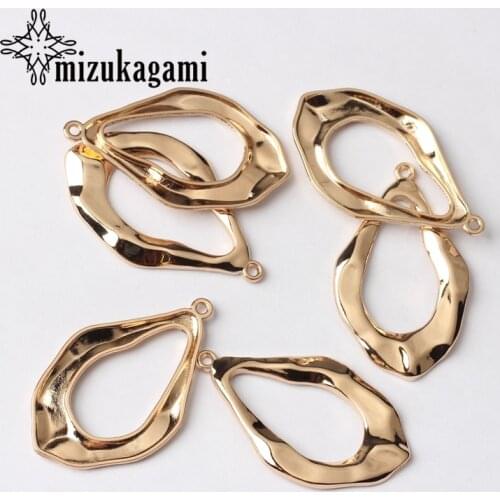 6pcs/lot 26*43mm Zinc Alloy Golden Water Drop Pendant Charms For DIY Fashion Necklace Jewelry Earrings Accessories