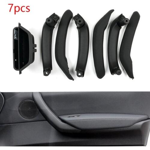 7pcs Car Interior Door Handle Inner Drivers Seat Side Panel Handle Pull ABS Trim for BMW X3 X4 F25 F26 2010-2017
