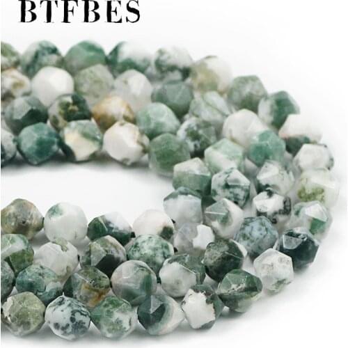 BTFBES Natiural Stone Tree Agates beads Dendrite Spacer loose beads for Jewelry Making Braceler Necklace DIY Accessories Finding