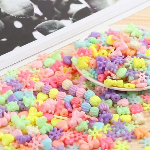 Mixed Candy Color Acrylic Beaded DIY Pentagram Letter Heart Beads For Jewelry Bracelets Making Necklace Pendant Accessories