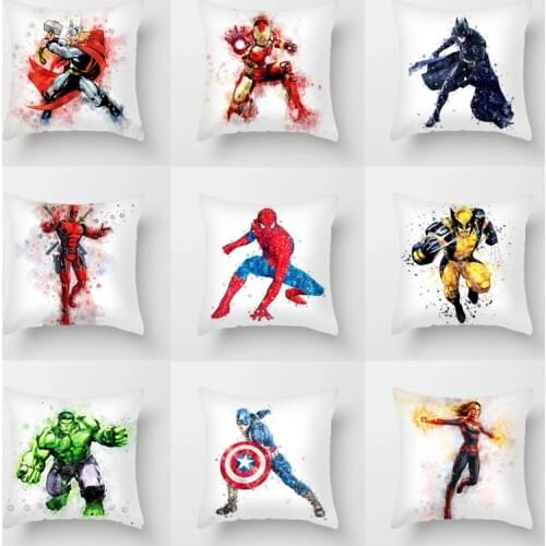 Disney Cartoon Home Sofa Bedroom Pillowcase Marvel Anime Figures Theme Kids Room Home Decorative Cushion Cover 45*45cm Square