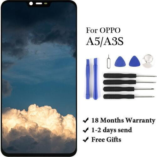 For OPPO A5 A3S LCD Display Tested For OPPO A5 LCD Display Screen with Touch screen Complete Assembly For OPPO A5 A3S LCD