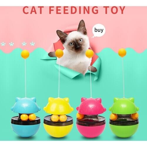 Fun Tumbler Pets Cat Toy Slow Food Entertainment Toys The Cat Adjustable Leaking Ball Teasing The Attention Cat Stick Pet Toys