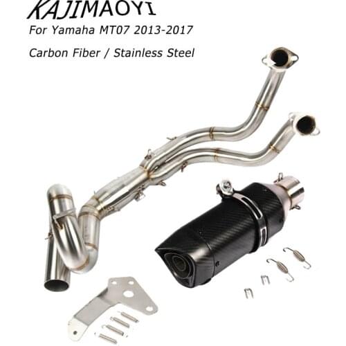 KAJIMAOYI Slip On For Yamaha MT07 FZ-07 2013-2017 Motorcycle Exhaust Escape Full System Modified Front Middle Link Pipe Muffler