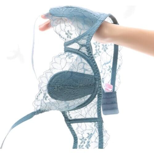 2020 Ultra-thin Transparent Womens Underwear Set Female Push Up Lace Bra And Panty Set Plus Size Women Sexy Lingerie For Ladies