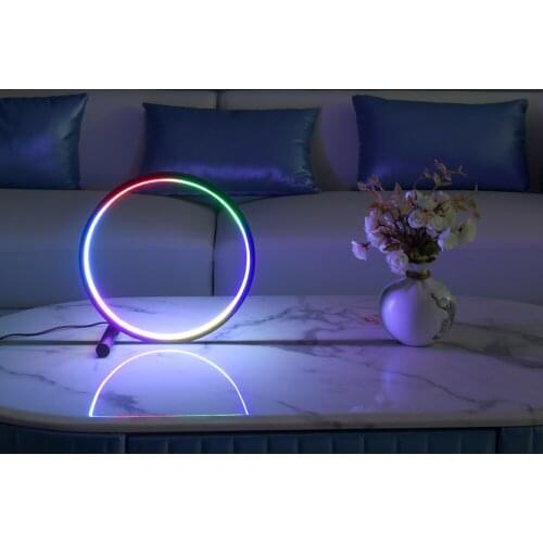 Nordic RGB Circle Table Lamp For Living room Bedroom Bedside LED indoor Lighting Night Table Reading Touch Switch Night Light