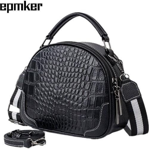 EPMKER Fashionable Purses and Handbags Luxury Designer Bags Genuine Leather Satchels Cute Side Bag Little Bag Flap Alligator Bag