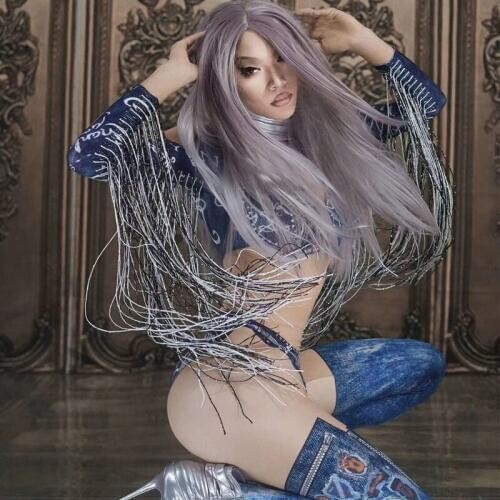 Harness Men Sexy Zentai Fringe Jumpsuit Elastic Clothing Evening Party Club GoGo Rave Clothes Bar DJ Leading Dance Costume DJ546